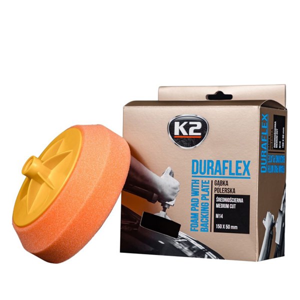 DURAFLEX - skumpude med støtteplade M14 orange polering K2 K2