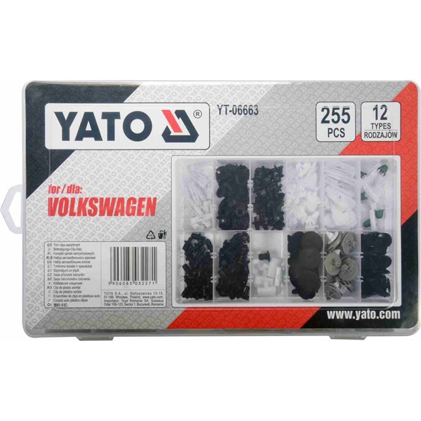 Assorterede klips Volkswagen 255 stk. YATO Yato