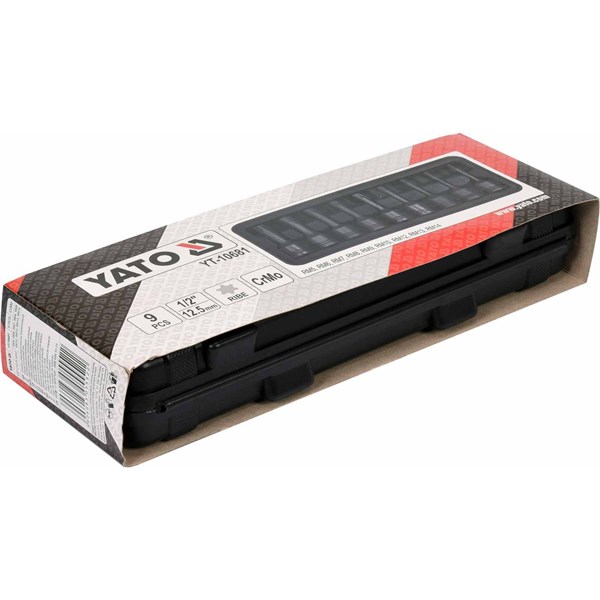 Toppe med bits Ribb 9 stk. 1/2" YATO Yato