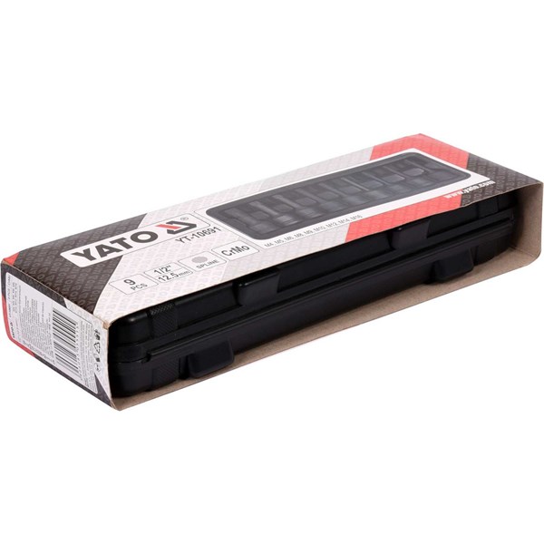 Topnøgler med bits, 9 dele, 1/2" YATO Yato