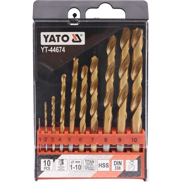 Metalboresæt HSS 10 dele 1-10 mm YATO Yato