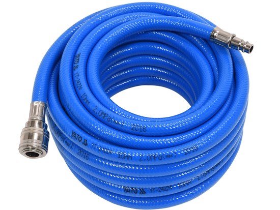PVC-luftslange med kobling 10 mm × 10 m – blå YATO Yato