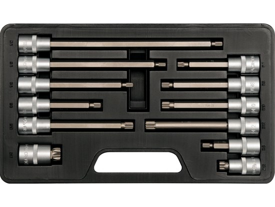 Bits-/topnøglesæt, spline, 12 dele YATO Yato
