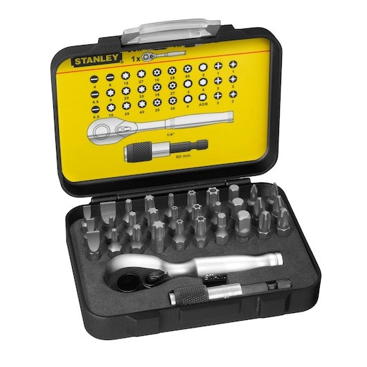 Bitsæt 1/4", 32 dele STANLEY Stanley