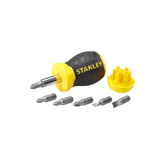 Kort skraldeskruetrækker med 6 bits STANLEY Stanley