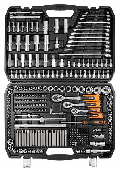 Værktøjssæt 300 dele 1/2", 3/8", 1/4" NEO Neo