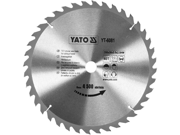 TCT-blad til træ 350x40T x30 mm YATO Yato