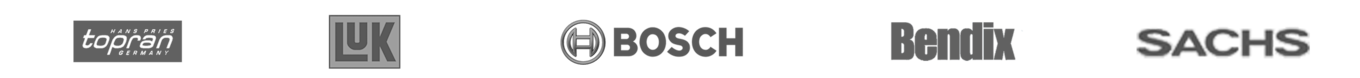 Logoer for producenter af drivline- og transmissionsdele: Topran, LUK, Bosch, Bendix, Sachs