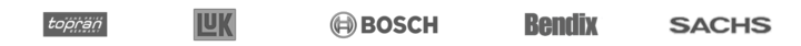Logoer for producenter af drivline- og transmissionsdele: Topran, LUK, Bosch, Bendix, Sachs