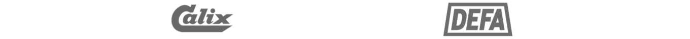 Logoer for producenter af motorvarmere: Calix, DEFA