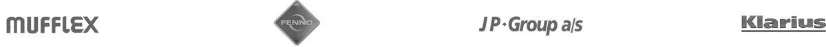 Logoer for producenter af udstødningssystemer: Mufflex, Fenno, JP Group, Klarius