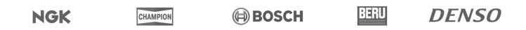 Logoer for producenter af tændingsdele: NGK, Denso, Bosch, Beru, Champion